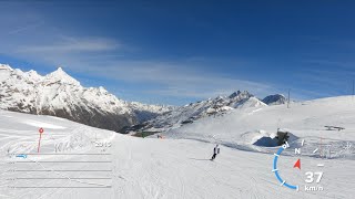 Zermatt Skiing from Gornergrat Gifthittli to Gant via slope29 in April’22 [upl. by Ettenad]