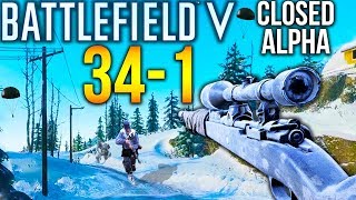 BATTLEFIELD 5 Sniping Gameplay 28 Killstreak Closed Alpha Gameplay BFV Sniper streak [upl. by Erdnaid]