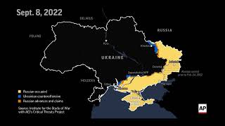 Map shows territorial shifts in Ukraine since war began one year ago [upl. by Schaper]