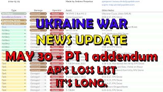 Ukraine War Update NEWS 20240530b APs Long Equipment Loss List [upl. by Esahc]