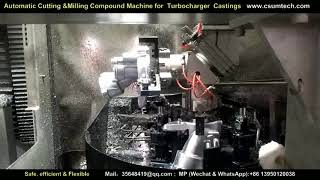 Automatic cutting milling drilling for aluminum turbocharger castings [upl. by Jelene294]