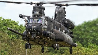 MH47G Chinook Helicopter Epic CloseUp Landing Thunderous Engine Startup amp Powerhouse Takeoff [upl. by Ahsimet]