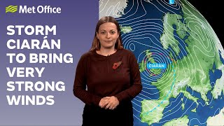 29102023  Storm Ciarán  Met Office Weather Forecast [upl. by Annissa463]