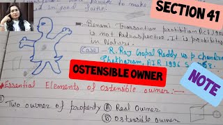 Section 41 of Transfer of Property Act Transfer by ostensible OwnerTransferofpropertyact TPA [upl. by Euv517]