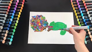 COLORING with CHAMELEON MARKERS [upl. by Alolomo]