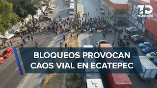 Trabajadores sindicalizados cierran accesos a Ecatepec exigen pagos pendientes [upl. by Stockmon925]