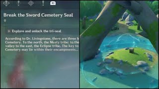 Explore and unlock the tri seal Genshin impactBreak the sword cemetery [upl. by Platon124]