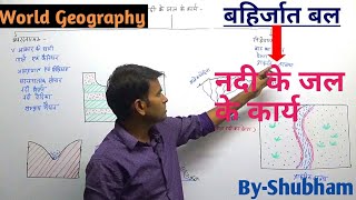 World geography  नदियों के जल के कार्य बहिर्जात बल [upl. by Nrev]