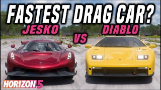 Jesko Vs Diablo GTR  Which Is The Fastest Drag Car WTunes  Forza Horizon 5 [upl. by Midas]