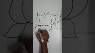 kala kusumLotus flower drawing with letter WWLotus viralvideoartdrawingtutorial [upl. by Llerdnam]