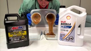 AMSOIL Max Duty VS Shell Rotella T4 15W40 COLD Flow Test [upl. by Lig]