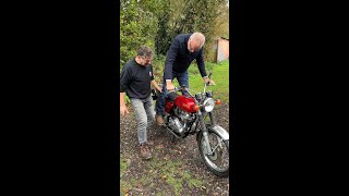 Man learns how to kick start his 70s Norton Commando [upl. by Hosbein]