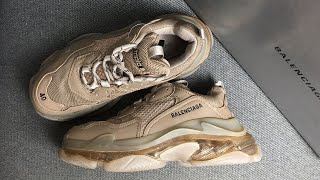 BALENCIAGA TRIPLE S SNEAKERS BROWN BROWN BLACK REVIEW From Supkicks [upl. by Aldos]