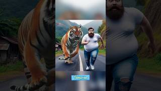 the cat saves the fat man from the tiger cat miaw shorts [upl. by Toblat986]