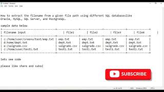 sqlinterviewquestions Extract the filename from a File Path using SQL sqltutorial sql oracle [upl. by Cate]