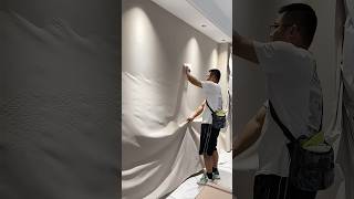 Applying wall fabric process renovation [upl. by Delaine]