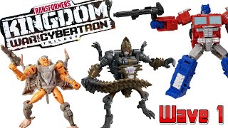 Transformers Kingdom Core Class Wave 1 Optimus Rattrap Vertebreak Predacons [upl. by Htiekel]