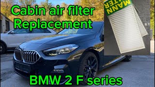 How to change cabin air filter BMW 2 F series pollenfilter wechseln 2er F F44 [upl. by Hoseia]