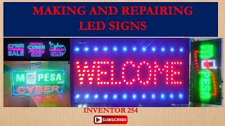 HOW TO REPAIR LED LIGHTS AND SIGNS Inventor 254 led signboard [upl. by Sibell]