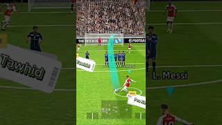 Pes Messi free kick shot free kick trick pesefootball shortsfeed viralvideo ballondr fifa [upl. by Hedley]