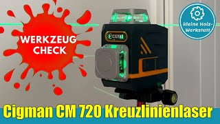 Cigman CM720 2x360 Grad Kreuzlinienlaser⏐grün günstig und mit viel Zubehör⏐kleine holzwerkstatt [upl. by Atikram241]