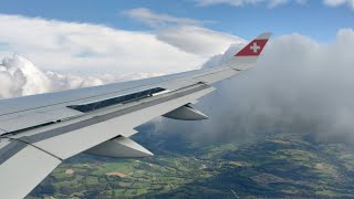 Nous nous préparons maintenant pour latterrissage à laéroport de Genève avec SWISS atterrissage [upl. by Cas]