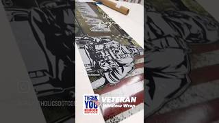 Making of another standard rear window wrap Veteran themed design ✅ Thank you for your service 🇺🇸 [upl. by Cheatham284]