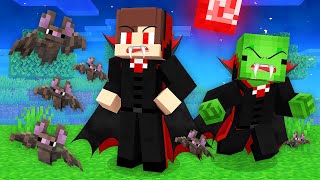 JJ and Mikey BITTEN and INFECTED by a VAMPIRE in Minecraft  Maizen [upl. by Orola]