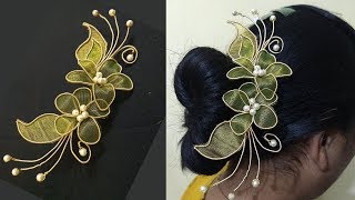 How to make Zardosi hair brooch at home  Hair brooch Indian wedding  Hair brooch making [upl. by Ssidnak]