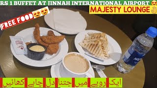 Majestic Lounge At Jinnah International Airport Karachi  Free Food At Karachi Airport [upl. by Ahsiyt]