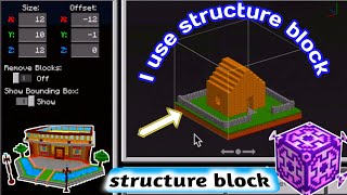 how to use structure block in Minecraft  i use structure block in Minecraft creative mode gaming [upl. by Ellinej293]