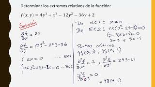 3 2 Extremos de relativos de una función de varias variables [upl. by Blight]