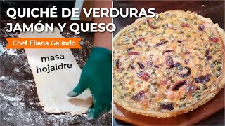 Quiché de Jamón Queso y Verduras usando la MASA HOJALDRE [upl. by Erek]