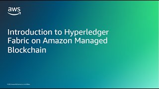 Introduction to Hyperledger Fabric on Amazon Managed Blockchain  Amazon Web Services [upl. by Coopersmith]