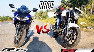 R15 V3 vs FZ25  RACE  Top End  2019 [upl. by Newby312]