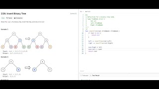 LeetCode 226 Invert Binary TreeGolang [upl. by Enidualc]