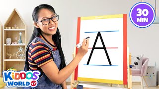 Teaching Kids How to Write The Alphabet Letters AZ  Learning the Uppercase Letters Handwriting [upl. by Ayanad]