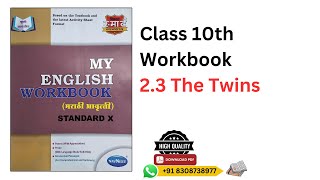 Class 10th English Workbook 23 The Twins Answer [upl. by Malka]