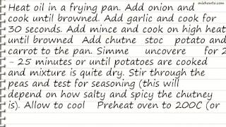 Recipe Savoury Mince Pies [upl. by Adyahs]