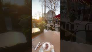 Sandwicherie Sunset coffee with a view of the Eiffel Tower Paris France travel paris [upl. by Plate]