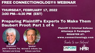 Preparing Plaintiff’s Experts To Make Them Daubert Proof Part 1 of 4 [upl. by Hgielsa]