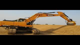 Slope Vibratory Compactor  SANY Excavators [upl. by Llebana]