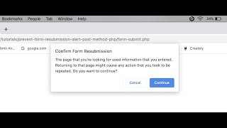 Prevent form resubmission alert POST method  PHP [upl. by Libby]