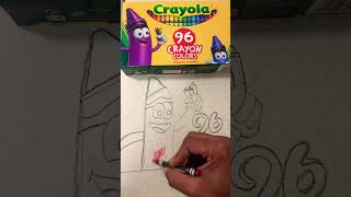 Drawing Cartoon Crayons With A 96 Pack Of Crayola Crayons [upl. by Ahsiekel224]