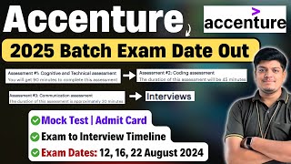 🔥Accenture Exam Dates Out  Big Update  Accenture 2025 BATCH  Mock Test Exam to Interview Process [upl. by Noland]