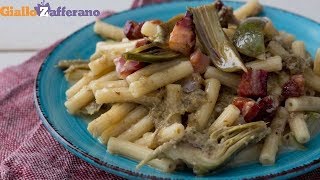 PASTA CARCIOFI E PANCETTA CREMOSA E VELOCE [upl. by Hennahane]