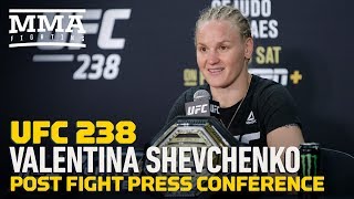 UFC 238 Valentina Shevchenko PostFight Press Conference  MMA Fighting [upl. by Jobina350]