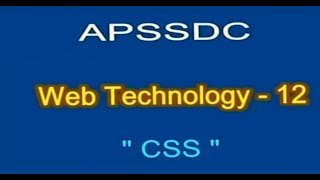 Web Technology 12  APSSDC  MANATV  27022018 [upl. by Hylton]