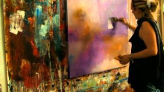 Abstract acrylic painting  abstrakte Acrylmalerei Demo [upl. by Aleetha307]