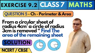 Class 7  Exercise 92  Question 5  Area Of Circle π  How Watch It Now With Full Explanation [upl. by Airel]